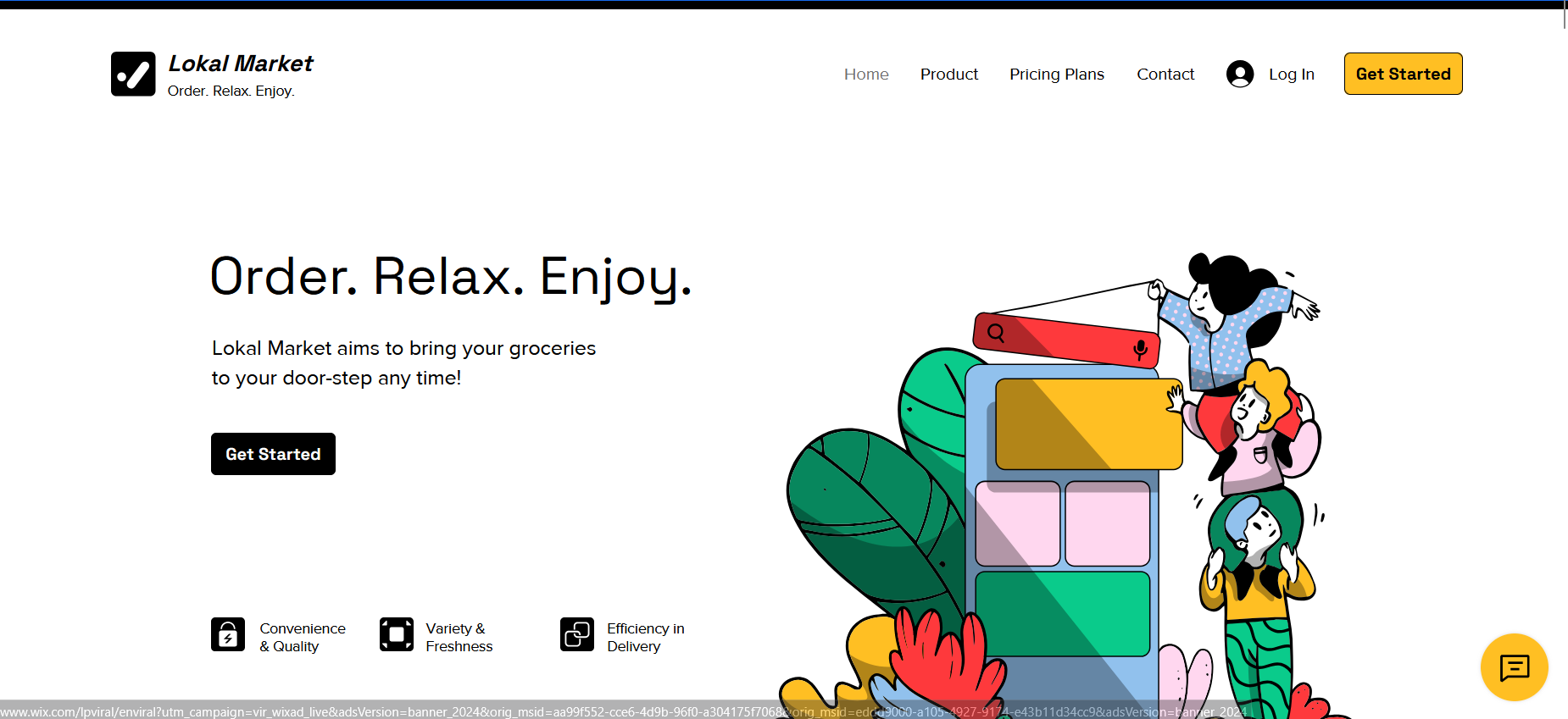Screenshot of Lokal Market e-commerce platform